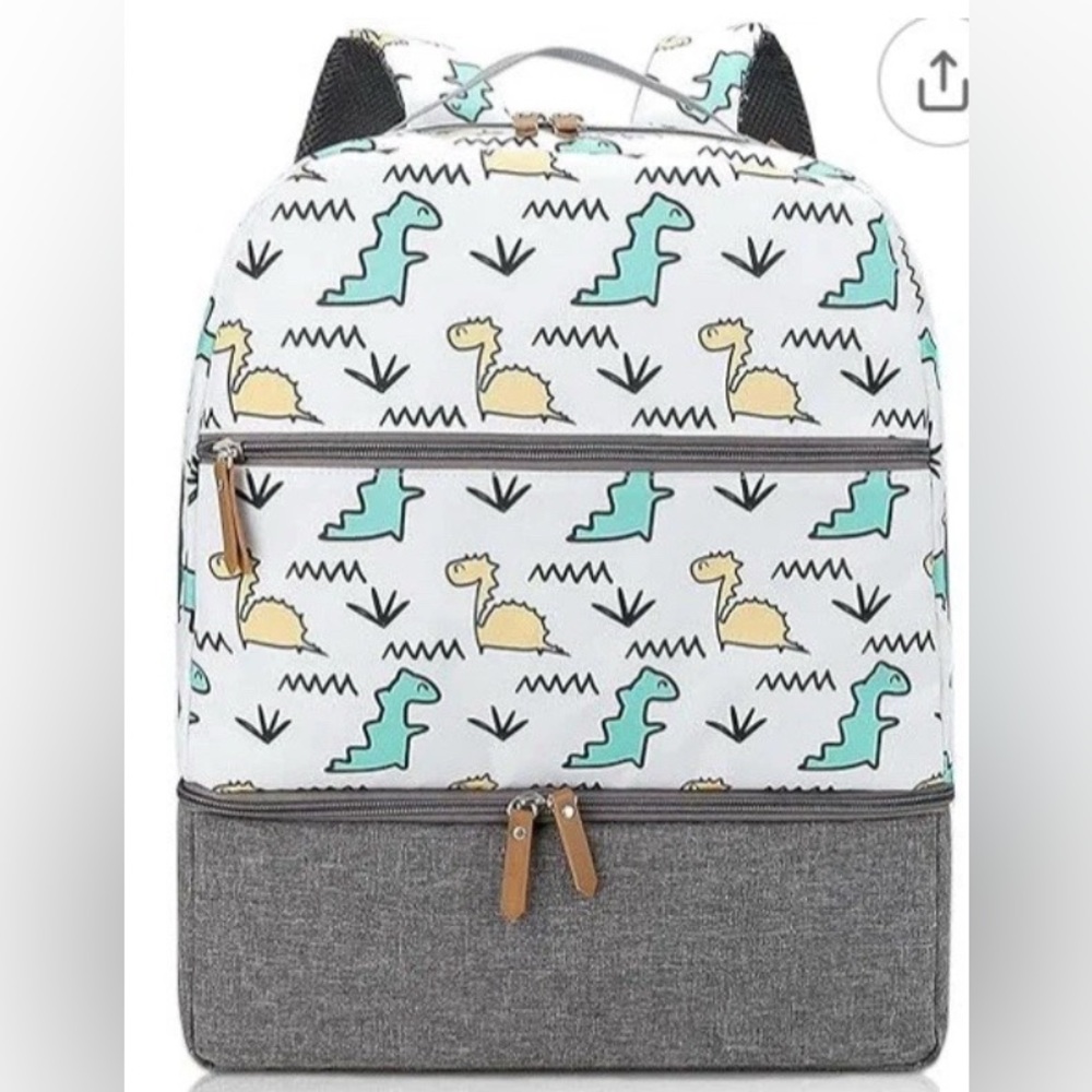 Village of Many Baby Diaper Bag Backpack -Multi-Function Waterproof, Dinosaurs